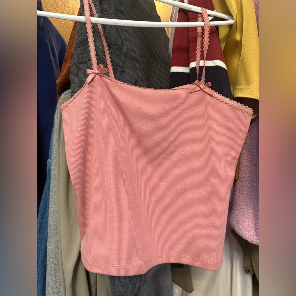 American Eagle Dusty Pink Ribbed Top